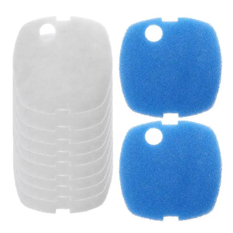 Reef Tank Filter - 6/10 Stück Aquarium-Schwammfilterpads Weiß + Blau