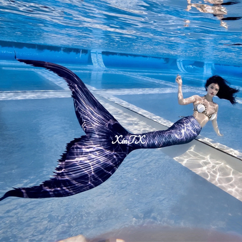 Marine Aquarium - Erwachsenen-Meerjungfrauen-Schwanz-Badeanzug, Meerjungfrauen-Ohren, Cosplay, Aquarium-Tauchshow-Kostüm, Foto-Strandkleid 2027