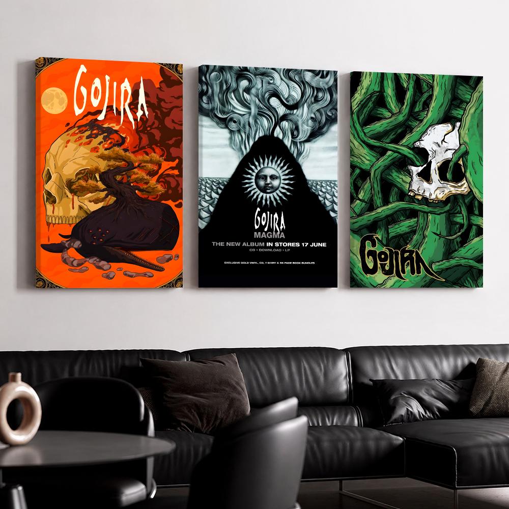 Live Rock - Rockband-Musikalbum G-Gojira Gerahmtes Wandbild, bereit zum