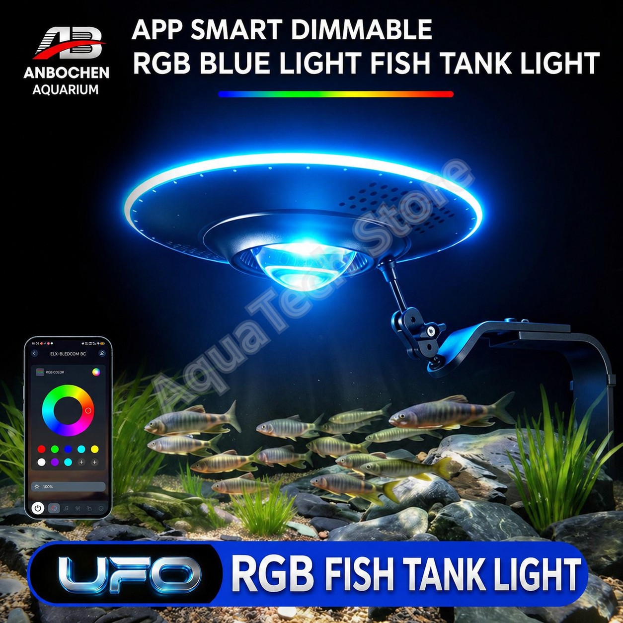 Reef Lighting - ANBOCHEN UFO RGB LED Aquariumbeleuchtung WiFi